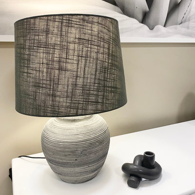 Stone Effect Lamp With Shade