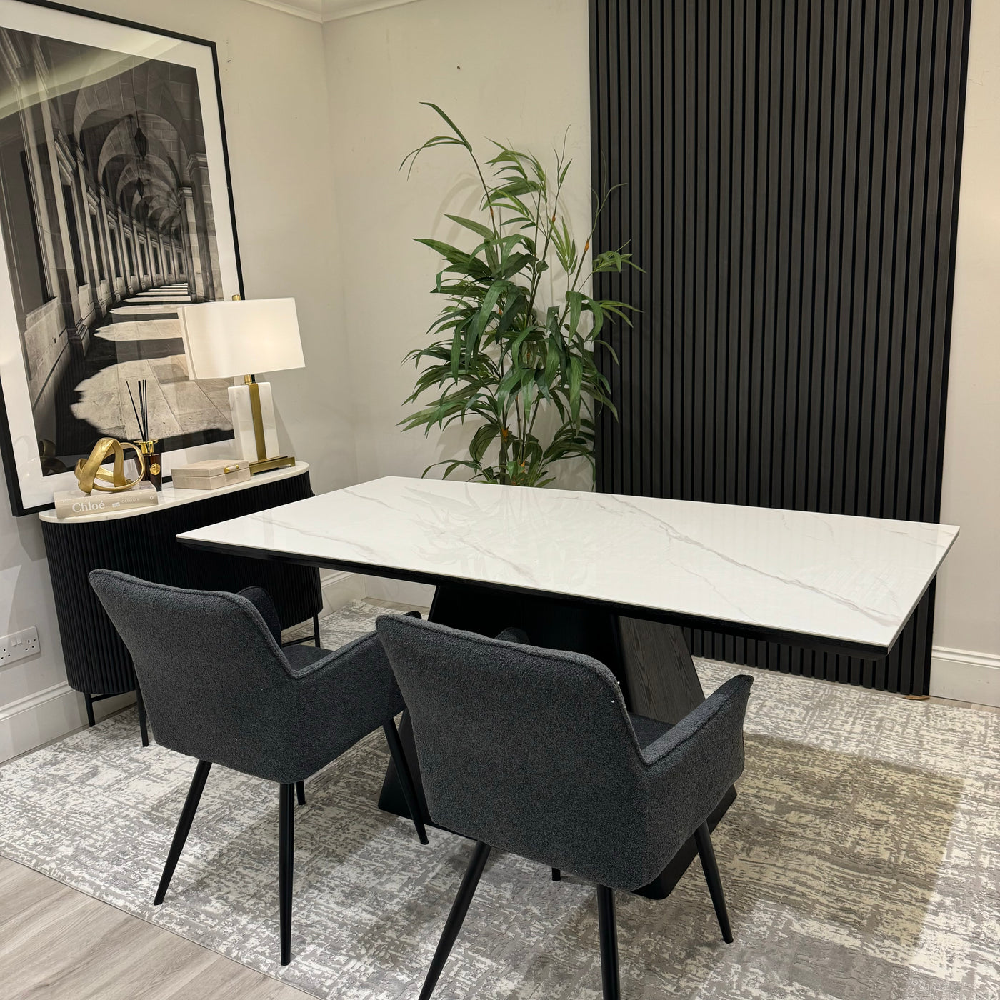 Siso Black/White Rectangular Dining Table