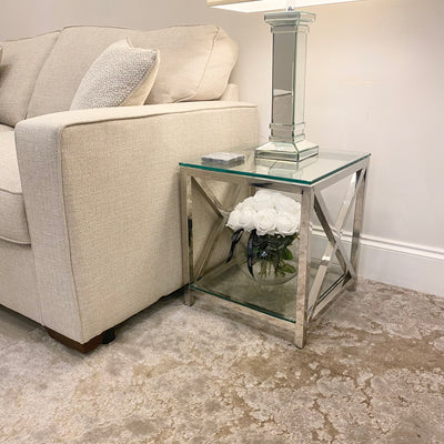 *Ex Display*New York X End Steel & Glass Side Table