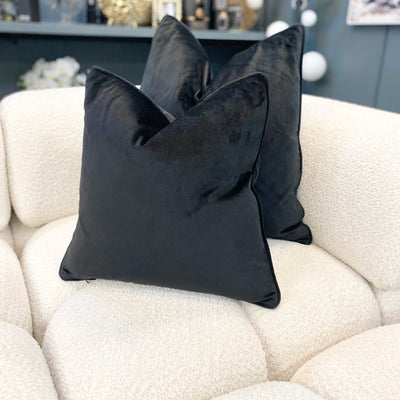 Bell Black Velvet Cushion