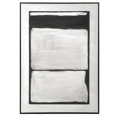 Cream & Black Abstract Canvas