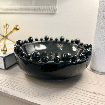Black Ceramic Bobble Bowl