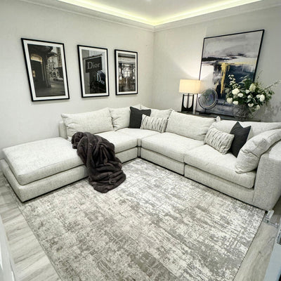 Inka Modular Sofa- Natural with Mono & Charcoal Scatter Cushions