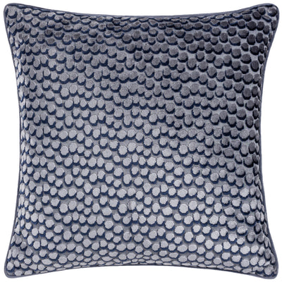 Lanzo Blue Cut Velvet Piped Cushion