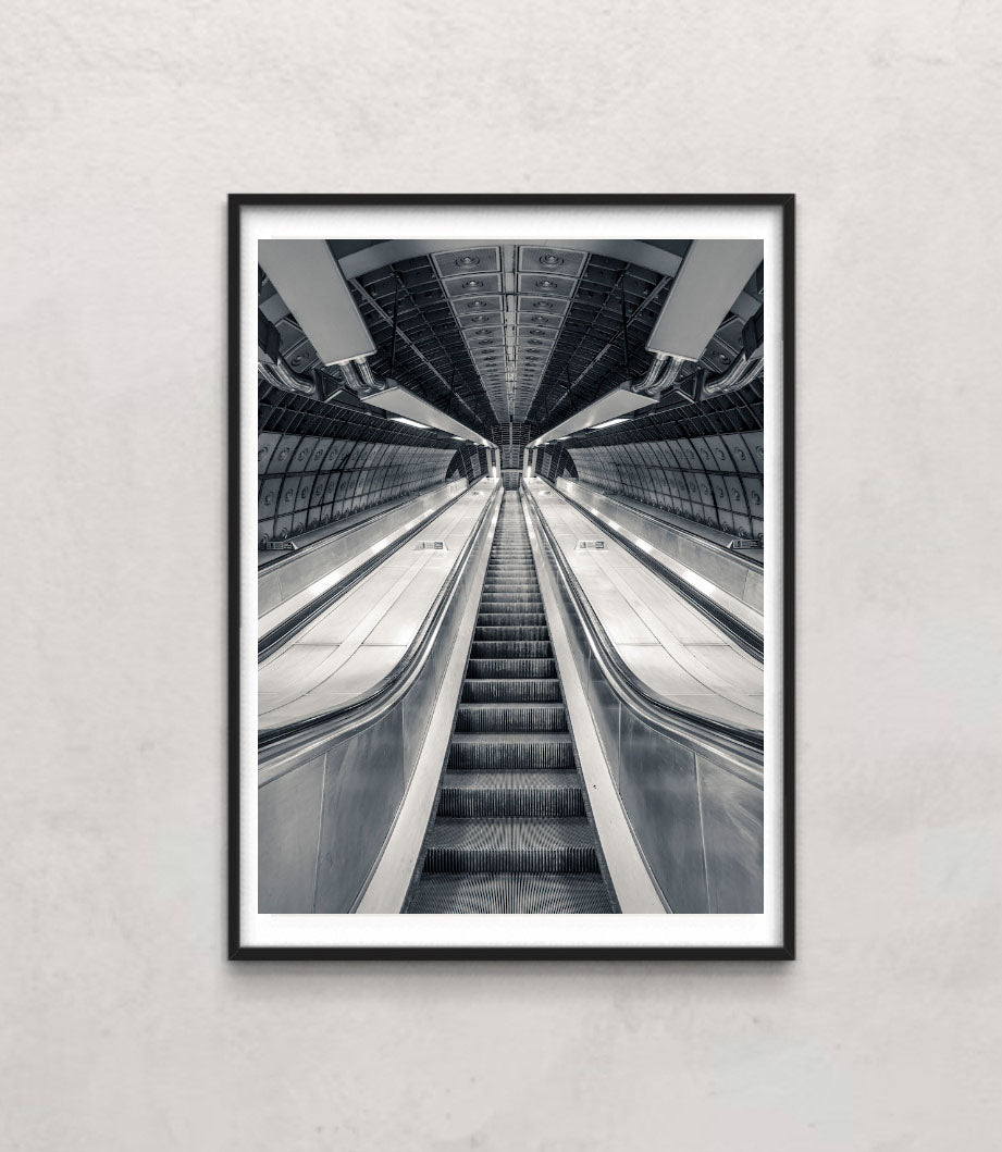 Escalator at subway station, London
