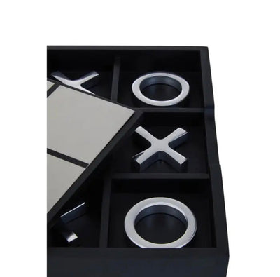 BLACK AND SILVER NOUGHTS AND CROSSES