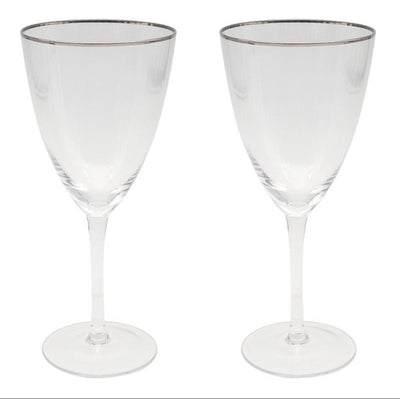 Silver Deco Wine Glasses