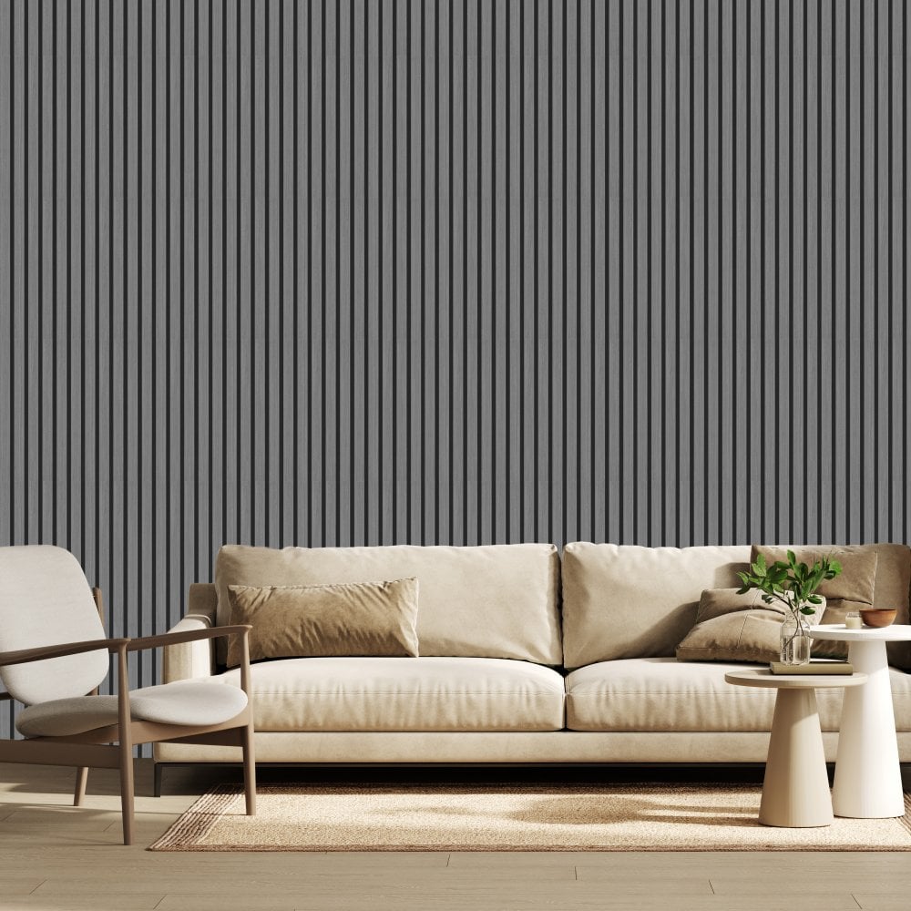 Light Grey Acoustic Slat Wall Panel