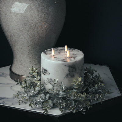 Battery Operated Multi Wick Marbled Candles