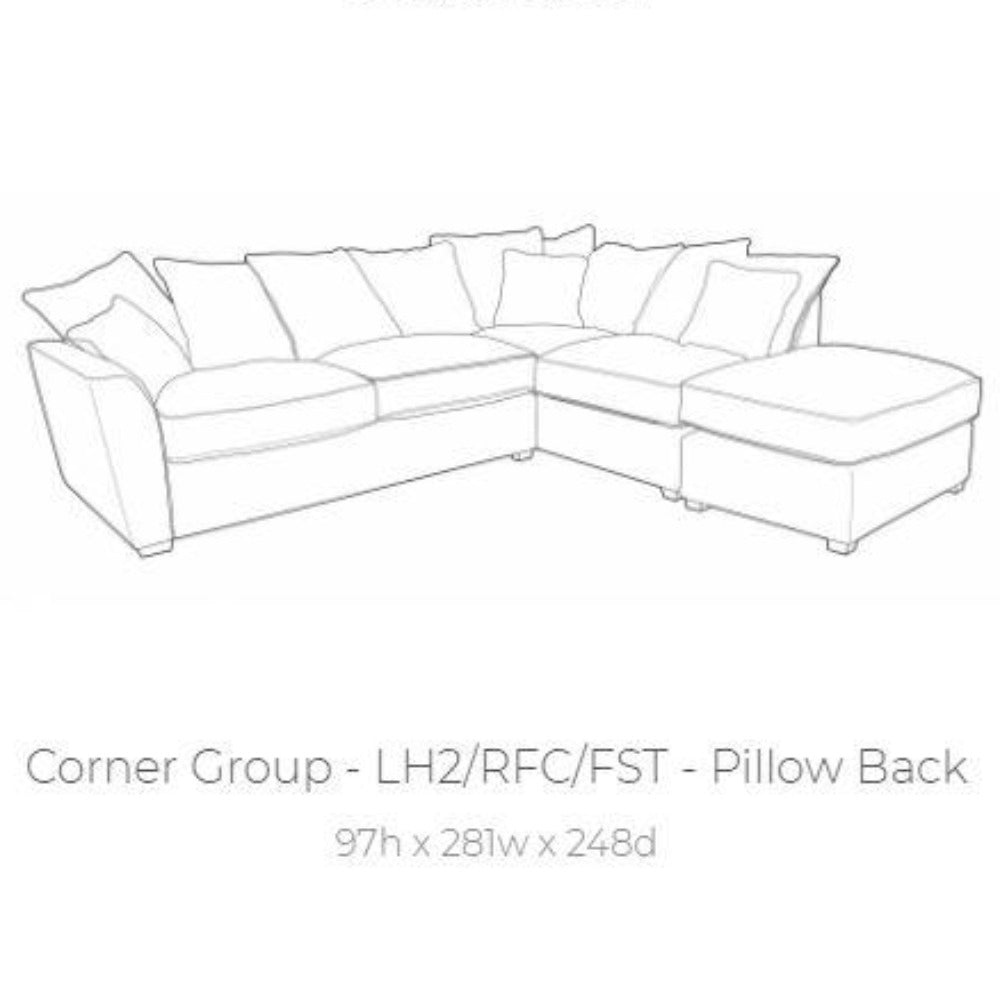 Fantasia Oyster Scatter Cushion Corner Sofa With Foostool