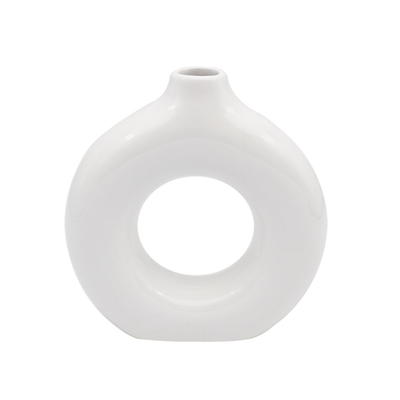 Donut Vase White, 2 Sizes Available