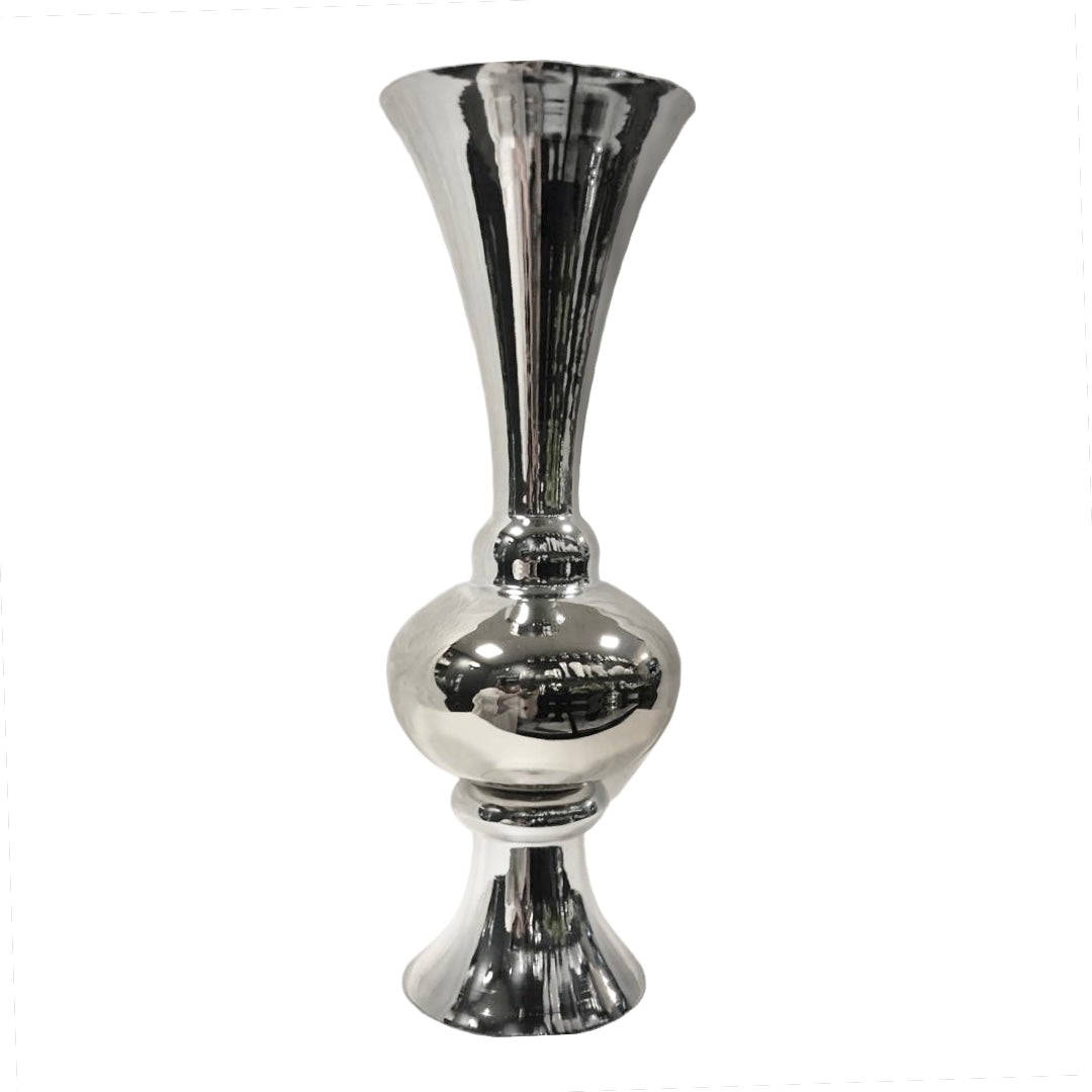 Tides Collection Tall Silver Ball Vase