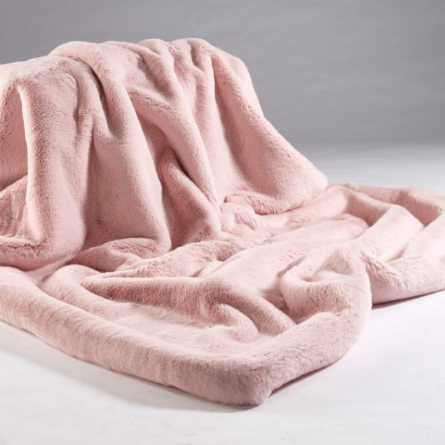 Luxe Soft Pink Faux Fur Throw Tides Home And Garden