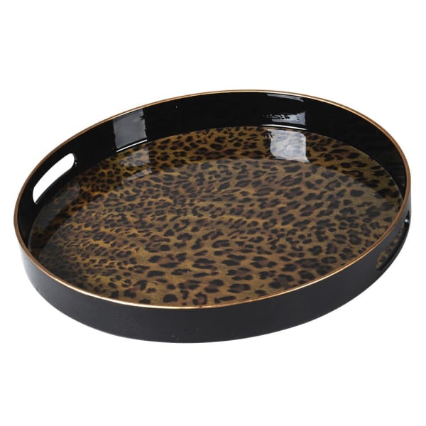 Round Leopard Print Tray – Tides Home And Garden