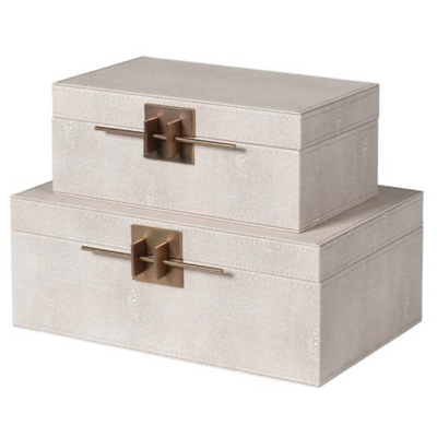 Set of 2 Shagreen Boxes