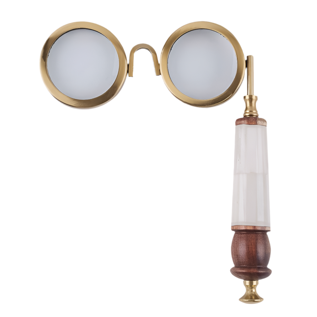 Harris Antique Brass Spectacle Magnifier with Bone Inlay Handle