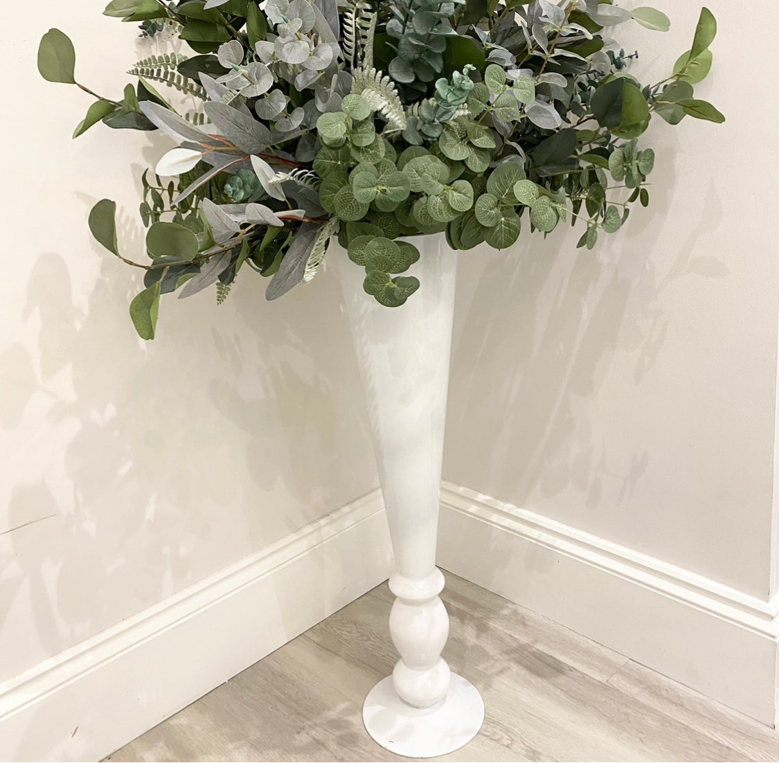 Tides Collection Tall White Tulip Vase