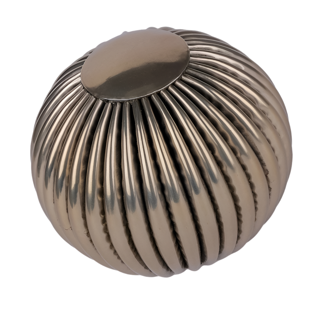 Harris Antique Brass Ribbed Decorative Ball Small