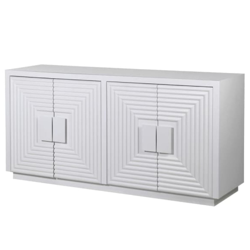 White Geometric Sideboard