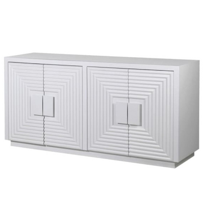 White Geometric Sideboard