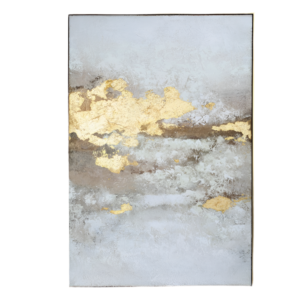 Golden Dusk Heavy Textured Framed Canvas Wall Art 80x120cm