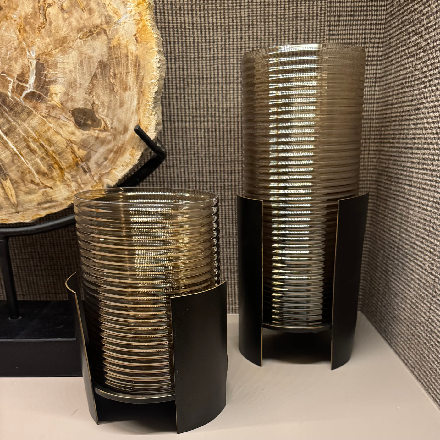 Belvedere Black Ribbed Hurricane S