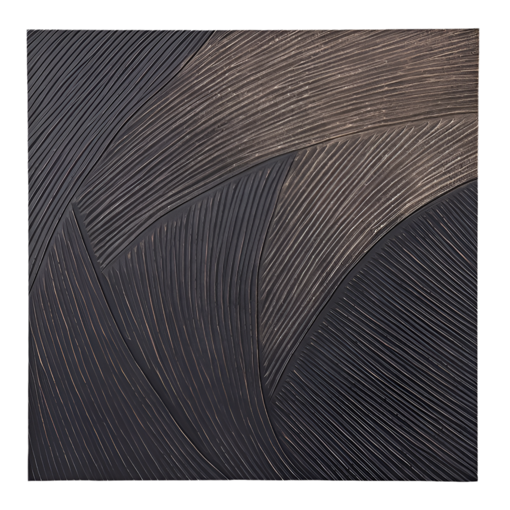 Golden Wave Geometric Wall Art 120x120cm