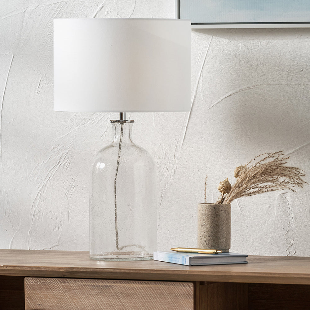 Clear Bubble Glass Table Lamp