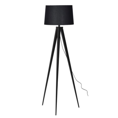 Jet Black Tripod Floor Lamp
