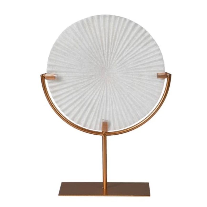 Ribbed Disc On Gold Stand