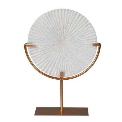 Ribbed Disc On Gold Stand