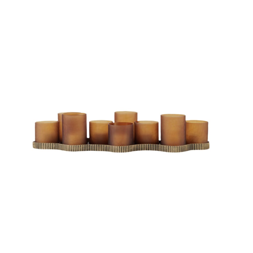 Belvedere Aged Gold 9 Light Candle Holder