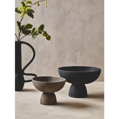 Tides Design Textured Black Pedestal Bowl