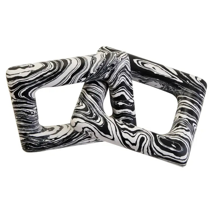 Black & White Marble Two Link Chain