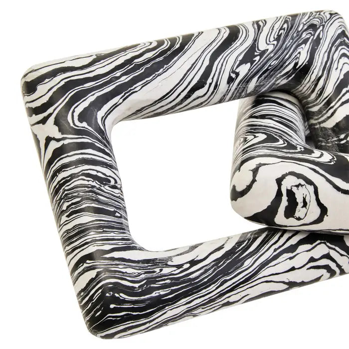 Black & White Marble Two Link Chain