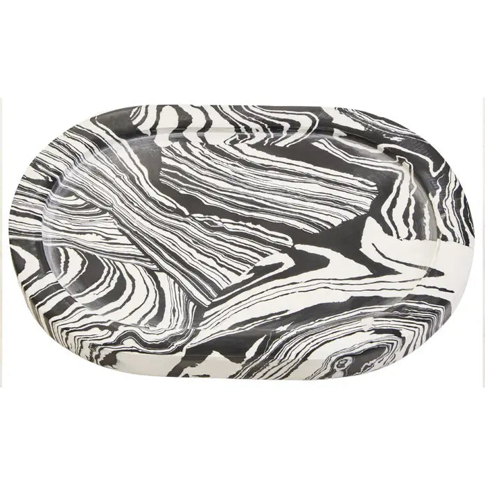 Tides Design Black & White Marble Decorative Tray