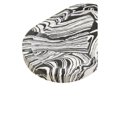 Tides Design Black & White Marble Decorative Tray