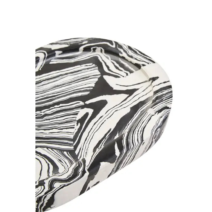 Tides Design Black & White Marble Decorative Tray