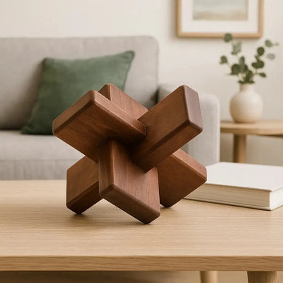 Natural Wood Puzzle Sculpture