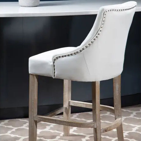 White Studded Barstool