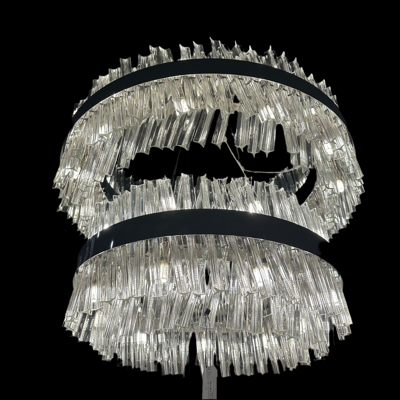 Ex Display Kalih 2 Tier 60cm + 80cm Pendant, 18 + 24 Light G9, Polished Nickel/Clear
