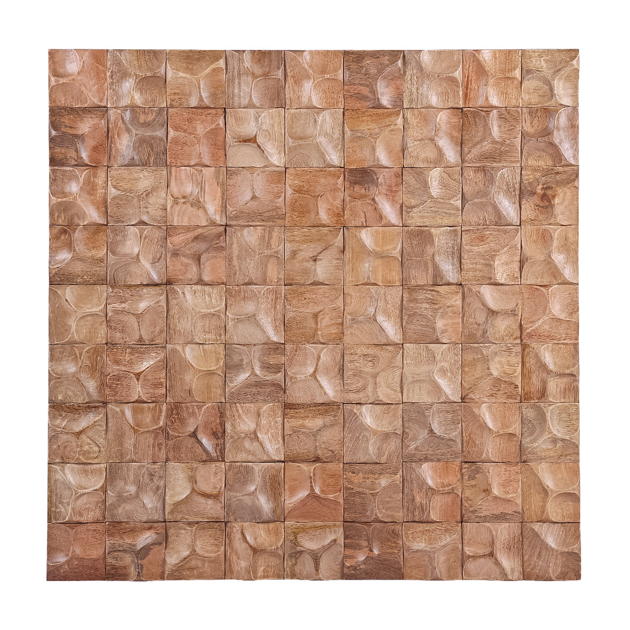 Carved Wooden Mosaic Geometric Wall Art 90x90cm