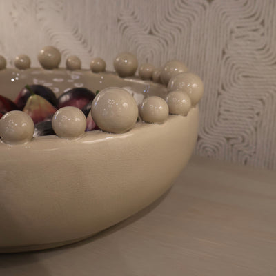 Cream Bobble Bowl