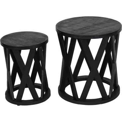 Libra Co. Cali Solid Wooden Set of 2 Nesting Side Tables