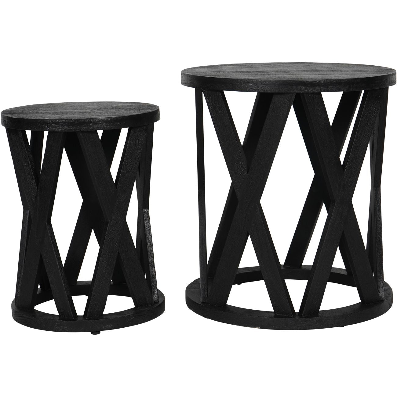 Libra Co. Cali Solid Wooden Set of 2 Nesting Side Tables