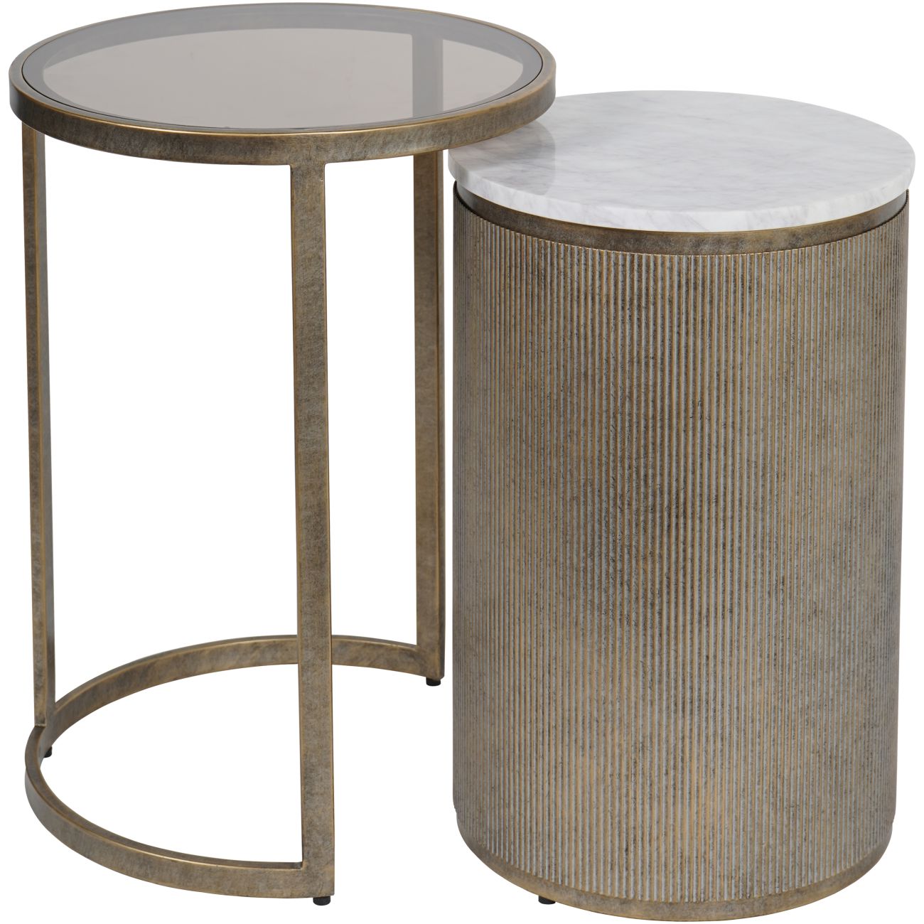 Libra Co. Belvedere Aged Gold Set of 2 Nesting Side Tables