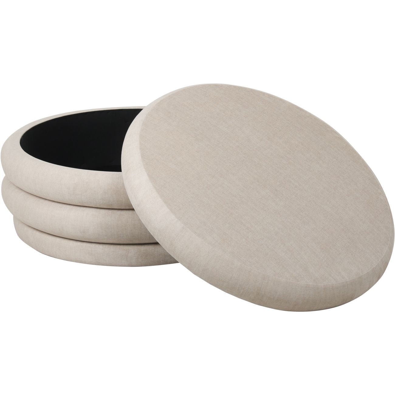 Libra Co. Casa Upholstered Storage Ottoman Cream