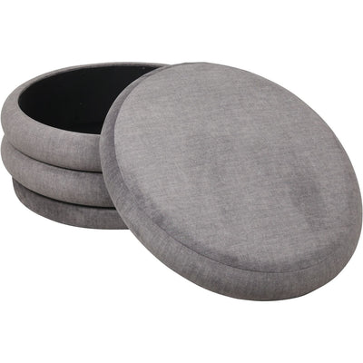 Libra Co. Casa Upholstered Storage Ottoman Grey