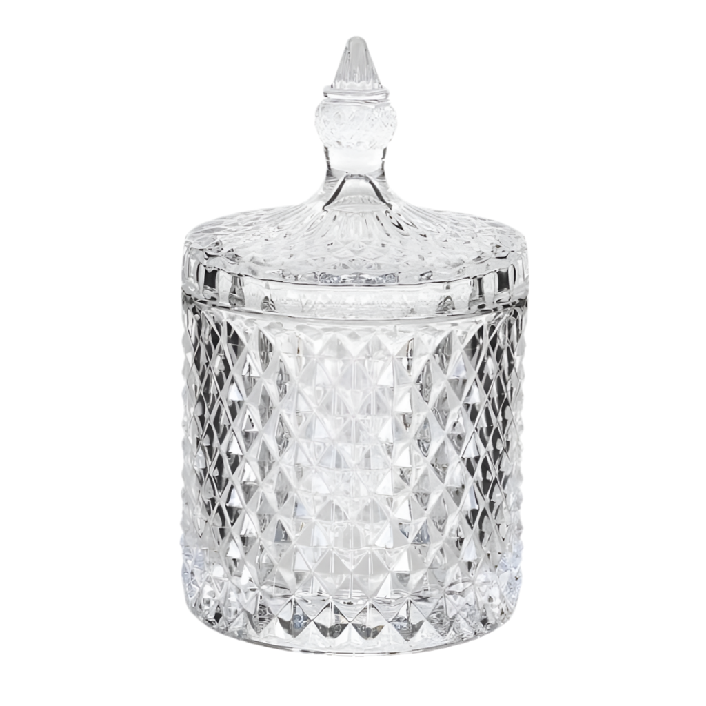 Grace Cut Glass Jar With Lid