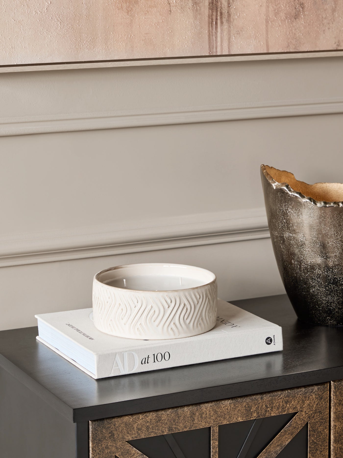 Serena Ceramic Candle Bowl Ivory